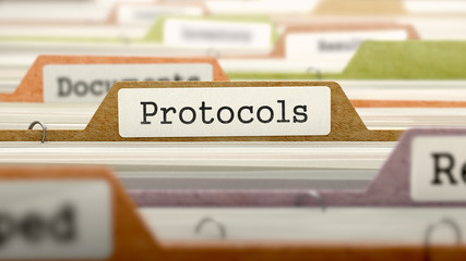Protocols Concept on Folder Register. - obrazy, fototapety, plakaty