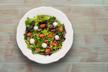Green salad on plate