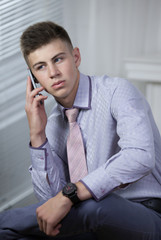 young man talking on mobile