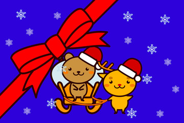 クリスマスフレームの動物シリーズ