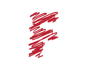 F Scribble Doodle Letter Logo