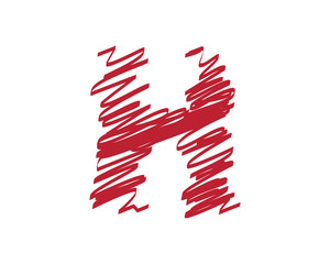 H Scribble Doodle Letter Logo