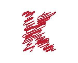 K Scribble Doodle Letter Logo