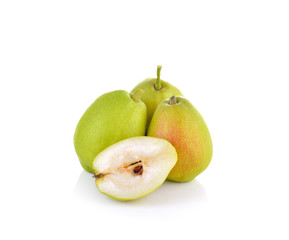 Pear fruit on white background