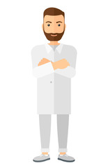 Male laboratory assistant.