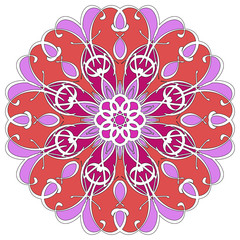 Mandala geometric round ornament, tribal ethnic arabic Indian motif, eight
