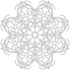 Fototapeta premium Black and white abstract circular pattern mandala.