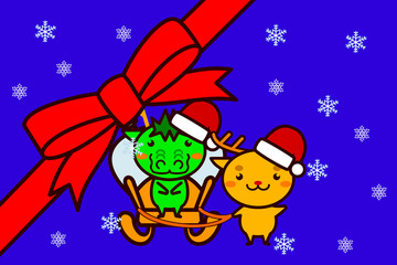 クリスマスフレームの動物シリーズ