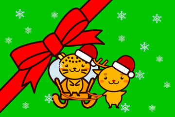 クリスマスフレームの動物シリーズ