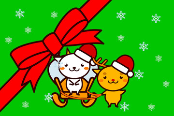 クリスマスフレームの動物シリーズ