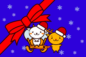 クリスマスフレームの動物シリーズ