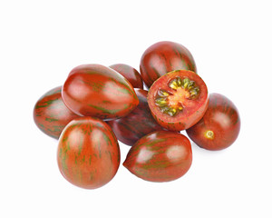 Tiger tomatoes on white background