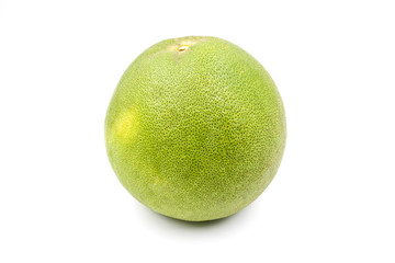 Green pomelo citrus fruit isolated on white background
