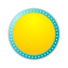 Shining yellow circle retro light banner