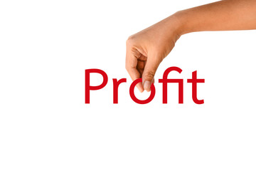 Human hand pick the profit