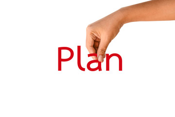 Human hand pick the plan