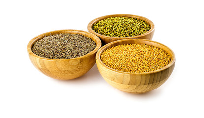 Curry spices isolated on white