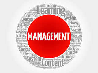 MANAGEMENT circle word cloud, business concept