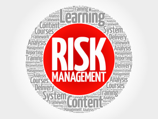 Risk Management circle word cloud, business concept