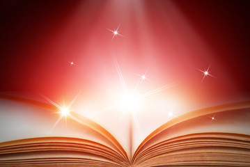 Abstract red magic book background