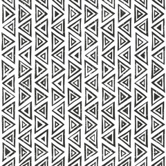 Abtract geometric pattern with triangles. Hand drawn tribal seamless background. - 97703210