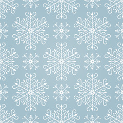 Seamless pattern with stylized snowflakes.
