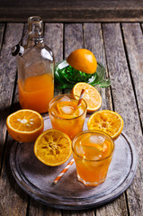 Orange cocktail with ice