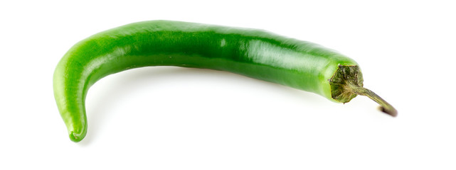 Macro of home grown chili against white background
