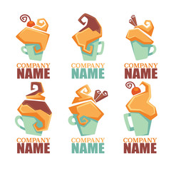 sweet coffee, vector cups collection
