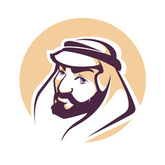 arabian man vector portrait