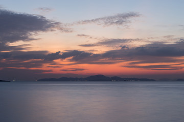 Fototapeta na wymiar Beautiful sunset, view from Pattaya beach