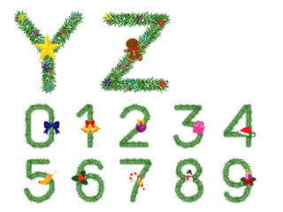 Naklejka premium Christmas tree font