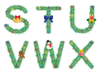 Christmas tree font