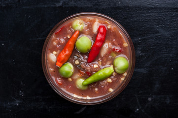 Thai Shrimp Paste Chile Sauce. In Thai called Nam Prik Kapi