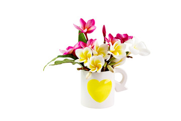 (With clipping path) Isolated beautiful sweet pink and white flo