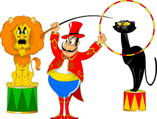 mustache trainer and animals