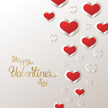 Valentine's Day background with Red hearts.