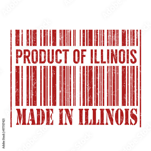"Product of Illinois, made in Illinois stamp" Imágenes de archivo y vectores libres de derechos