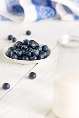 Blueberries on a table