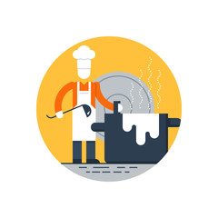 Preparing food. Cooking courses
