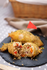 Calamari al forno ripieni di cous cous