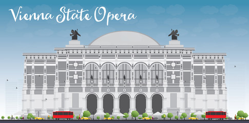 Vienna State Opera. Vector illustration. Some elements have transparency mode different from normal.