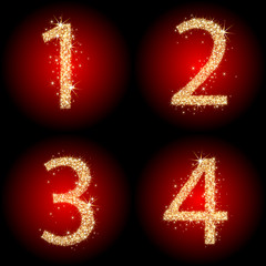 numbers from one to four