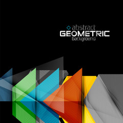 Fototapeta premium Vector color geometric shapes on black background