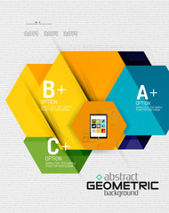 Abstract info banner with options, geometric paper style