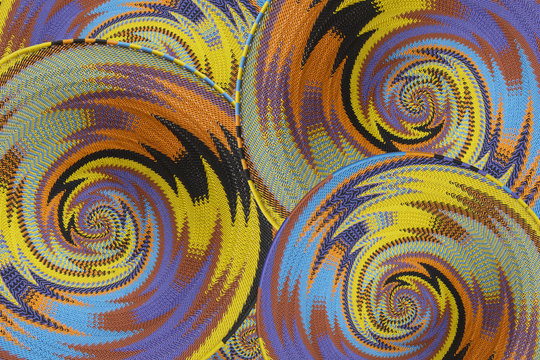 Woven baskets as a background