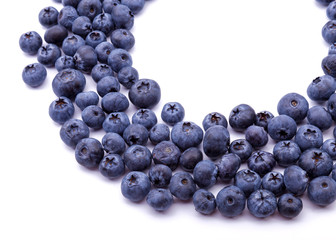 Group of fresh blueberries isolated on white 
