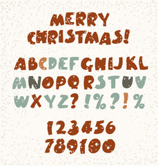 Retro color font. Vector illustration.