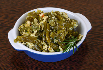 Roast green beans with egg
