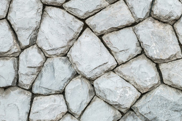 Closeup old stone wall in the garden texture background